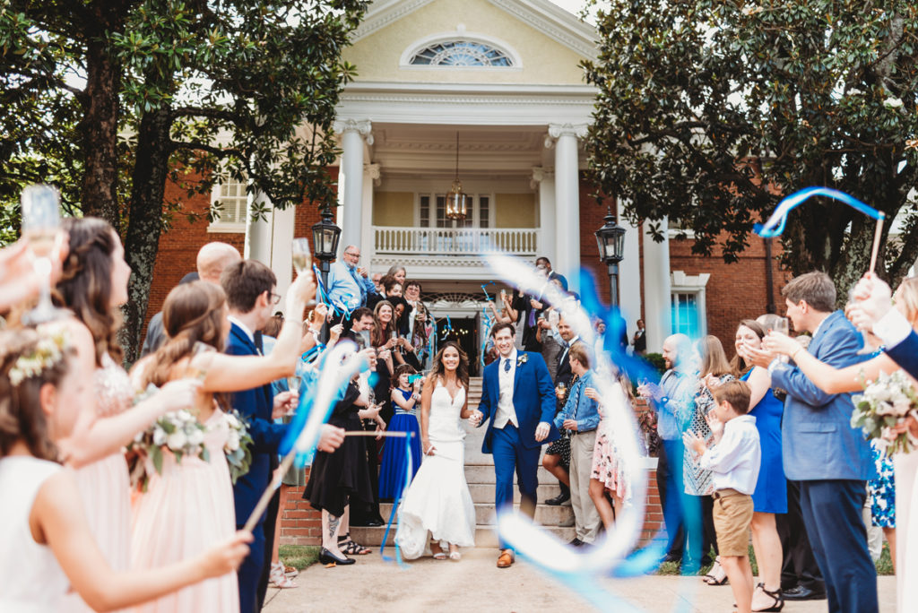 streamer exit at wedding