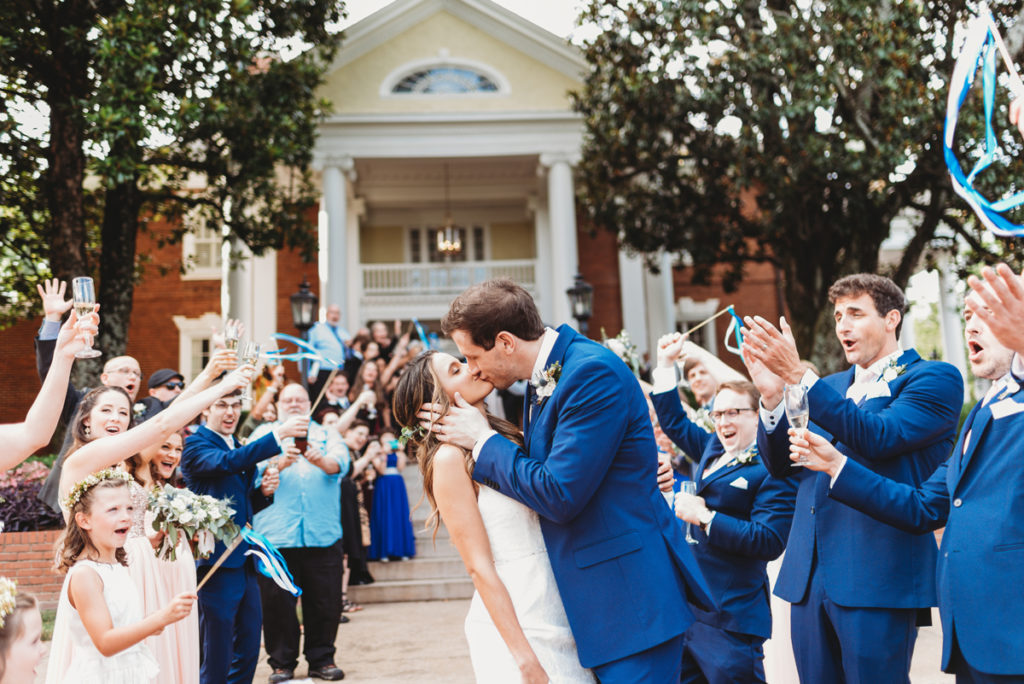 streamer exit at wedding